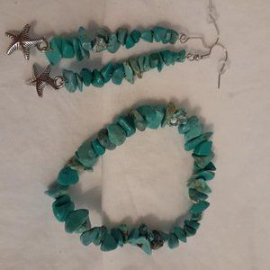 Handmade bracelet and matching earrings